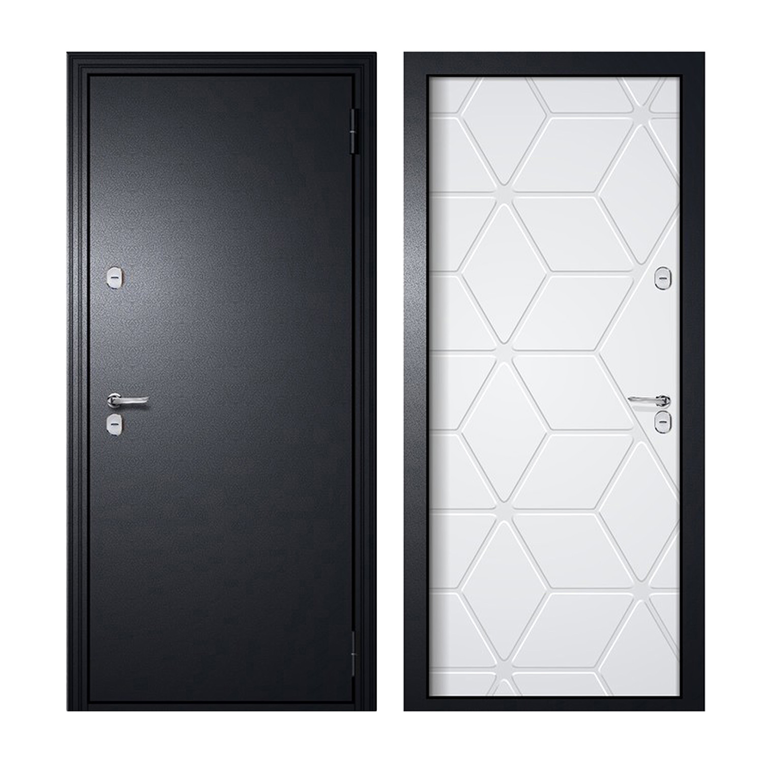 яяяДверь металлическая 8 см ГУДЗОН 3 Антик серый/МДФ16,белая 970х2050 ПРАВАЯ короб ТЕРМОРАЗРЫВ *1