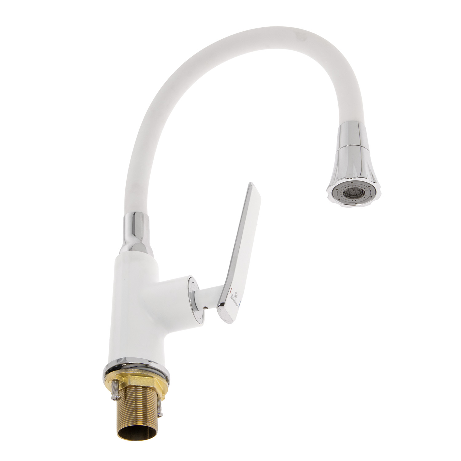 Смеситель для кухни Diadonna D137-41W гибкий излив, белый *1/10