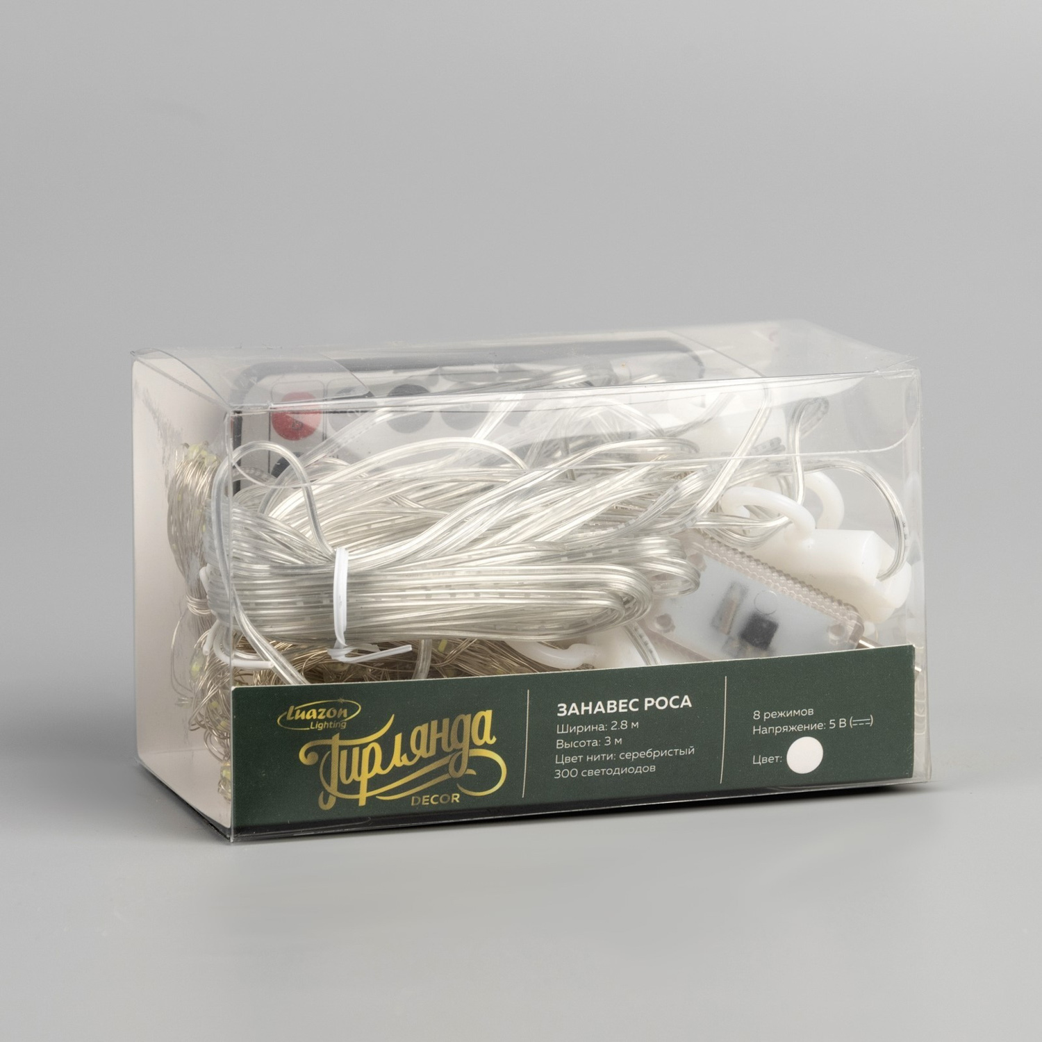 Гирлянда «Занавес роса» Luazon Lighting, 3х2.8 м, 8 режимов, белый, 300 LED, IP20, USB Гирлянда «Занавес роса» Luazon Lighting, 3х2.8 м, 8 режимов, белый, 300 LED, IP20, USB