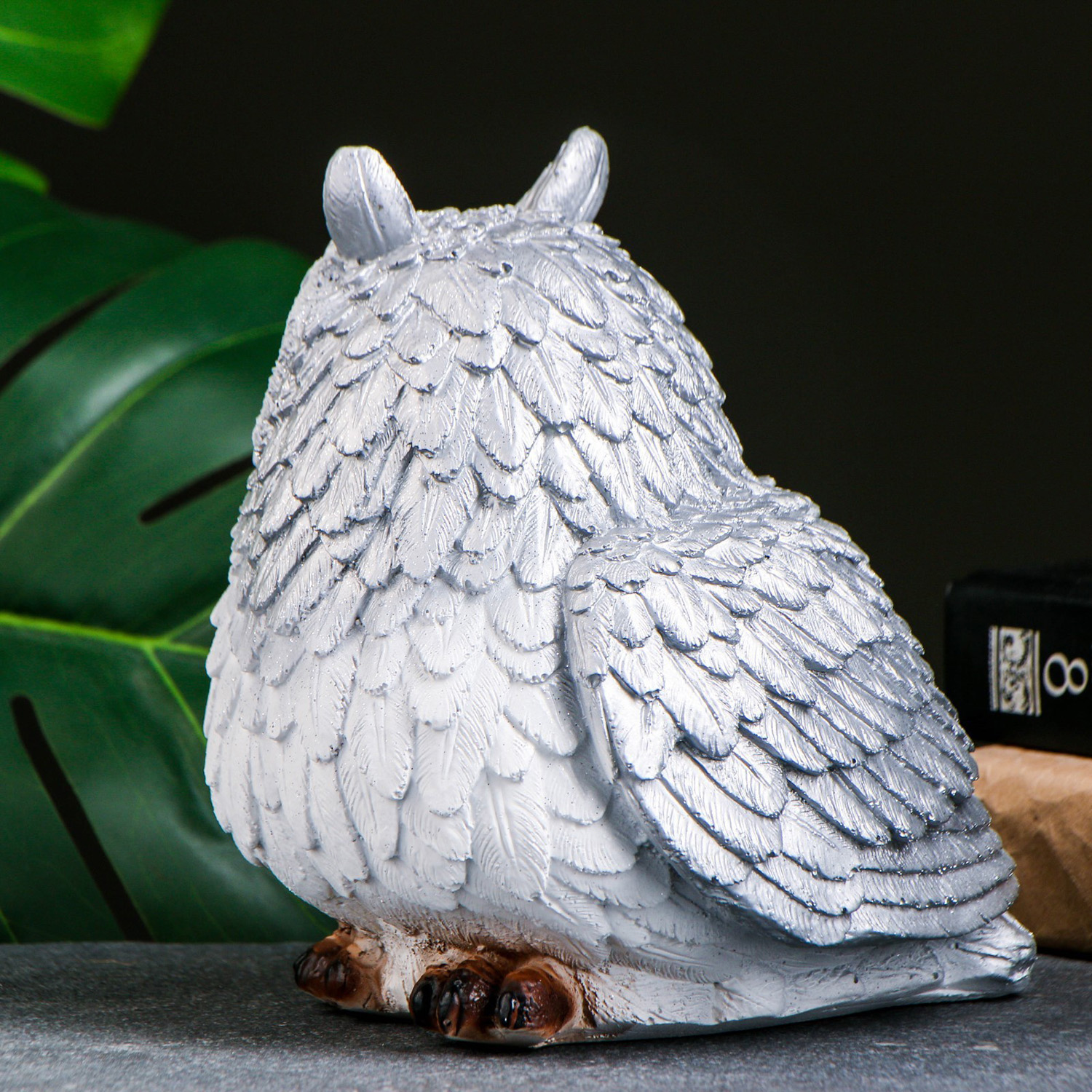 Садовая фигура "Сова" серебро 15х17х17см 3865021