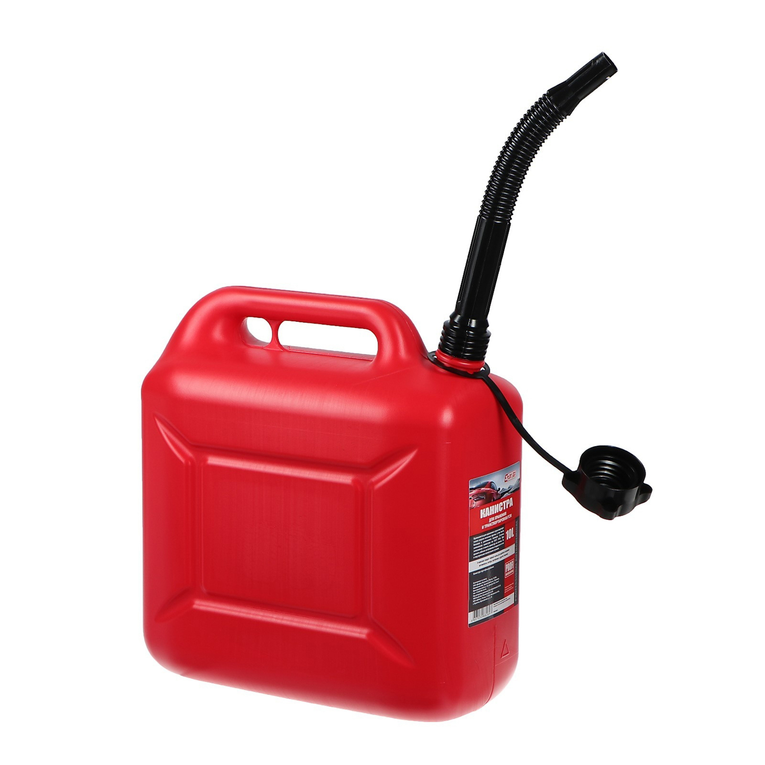 Канистра 3ton PROFI, КРАСНАЯ для топлива + крышка и лейка, 10 л  4271775