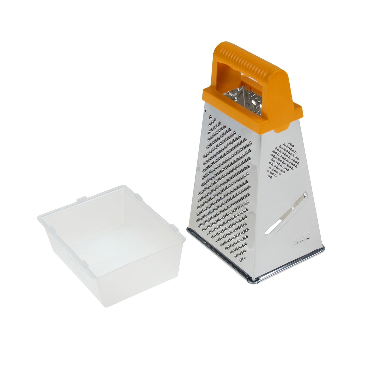 Терка металл. нерж. 4-х сторонняя 200х100х120мм, с пл.ручк, с Контейром (арт.ТН-2у.к.) "Никис" *1/20