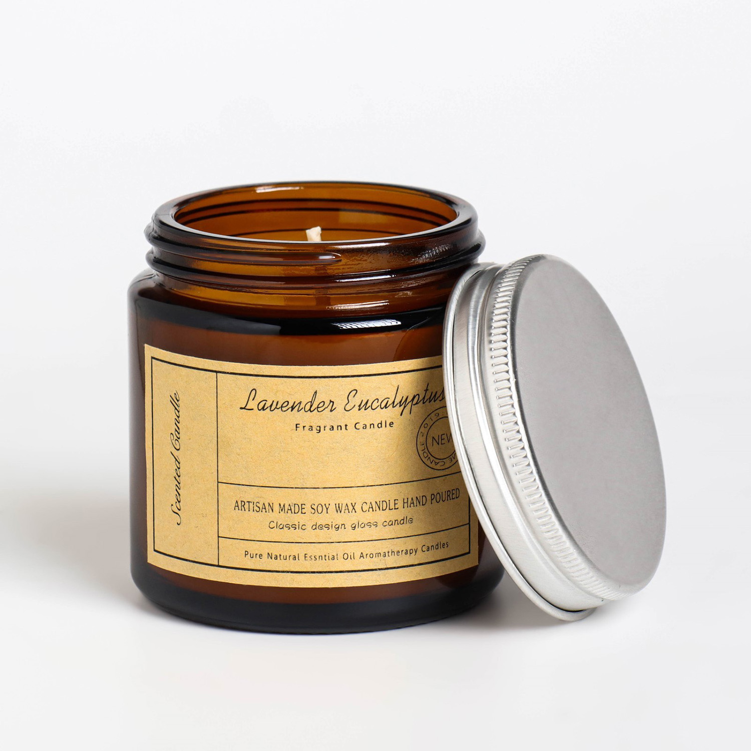 Свеча ароматическая в банке "Лаванда и эвкалипт", 6,5х5,5 см, 100 гр   7999249