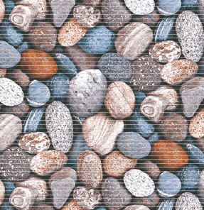 Коврик для ванной ПВХ шир. 65см х15м  "DEKOMARIN" 242А  Галечный пляж (Турция) *15