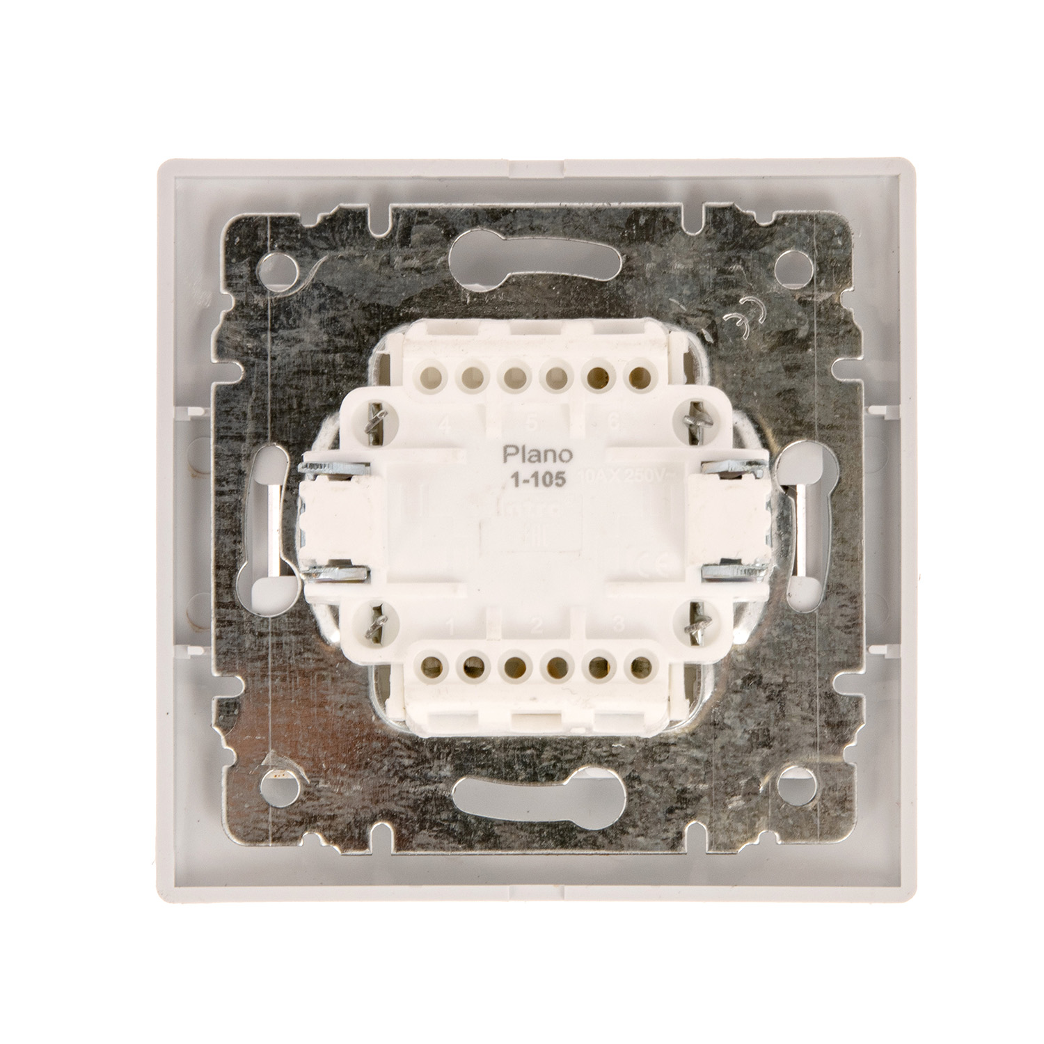 Выключатель Intro Plano СП 2кл. белый с подсветкой 10А-250В IP20 1-105-01