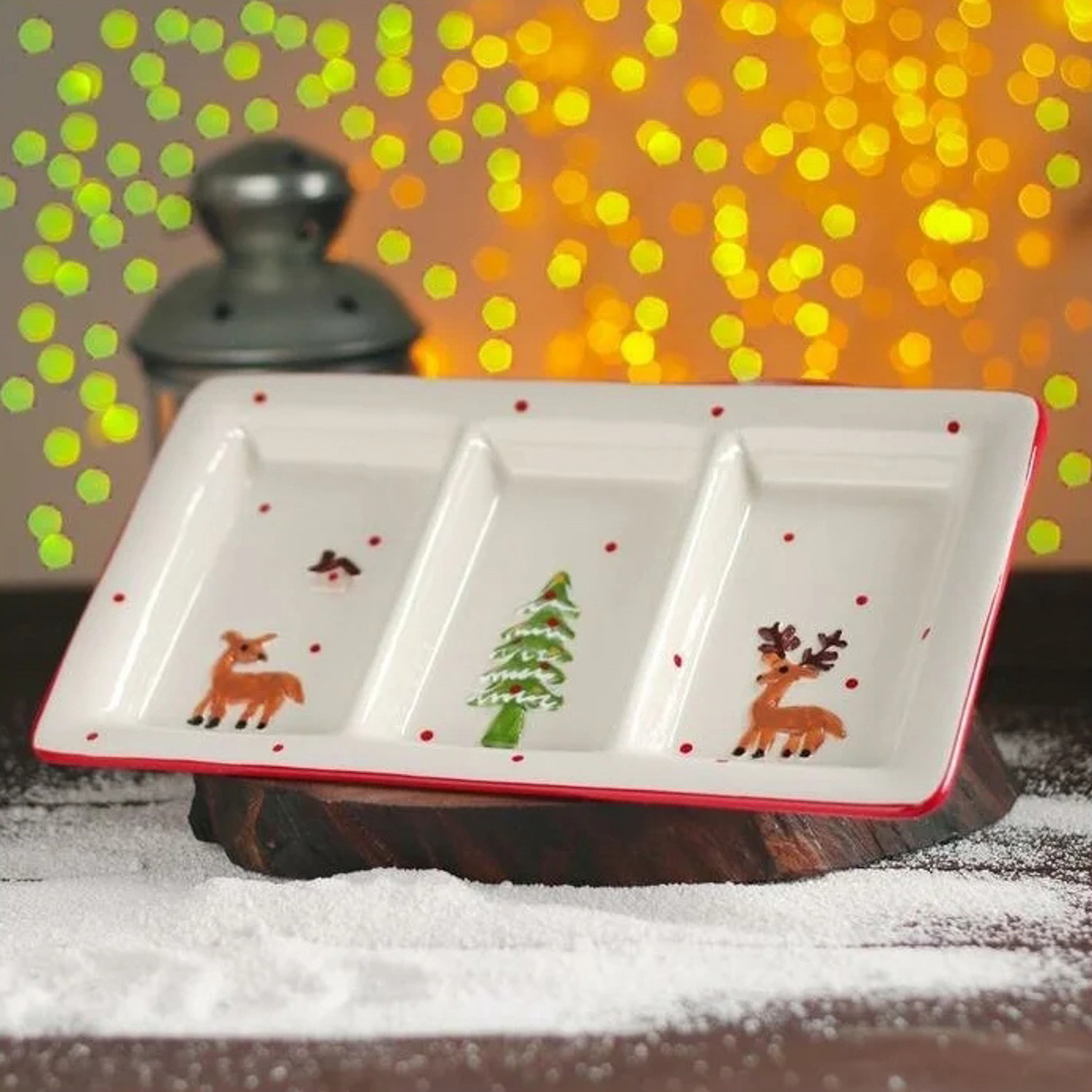 Менажница 3 ячейки "Новый год. Оленята" 30х17,5х3 см 4826171