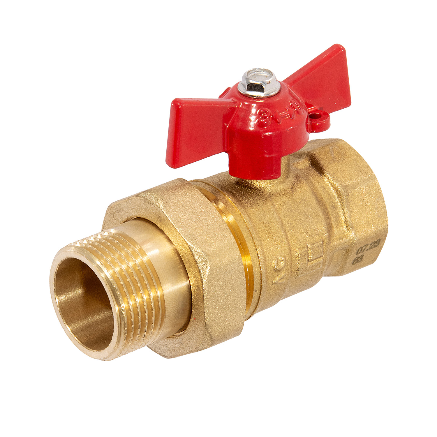 Кран шаровый 3/4" (Ø20) М/П бабочка с американкой STI 11Б27п1 (9595) *1/80