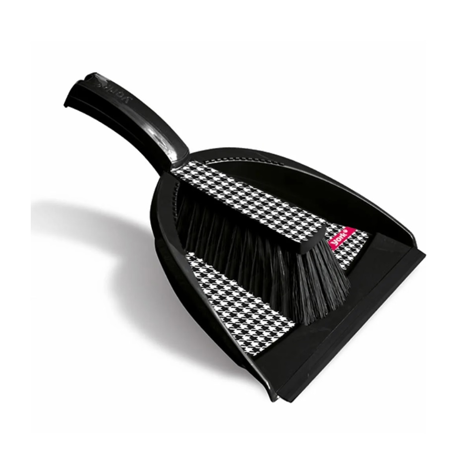 Комплект д/уборки:Щетка-сметка+Совок для мусора пластм. с резинкой "Пепита" 062132 "York" *1/12 Комплект д/уборки:Щетка-сметка+Совок для мусора пластм. с резинкой "Пепита" 062132 "York" *1/12