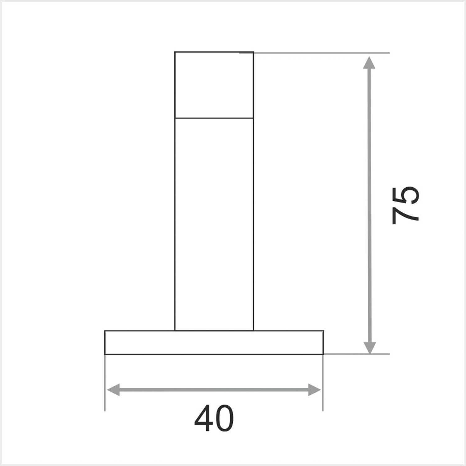 Упор дверной черный матовый 206092 TRODOS *1/20