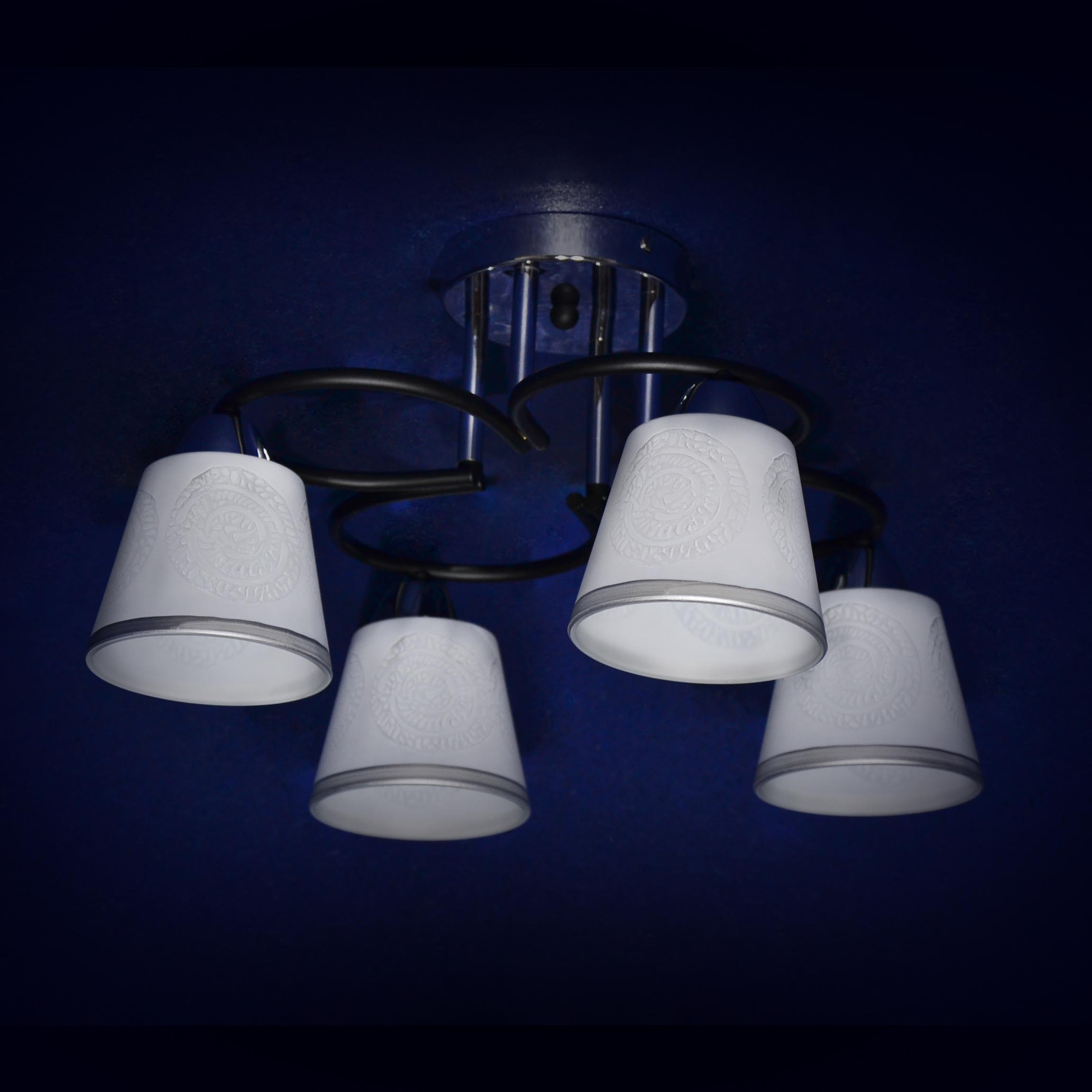 Люстра А2307/4 BK+CH 4*40Вт Е27 (h=280; d=480) S=20м2  VERNER LIGHTING *1
