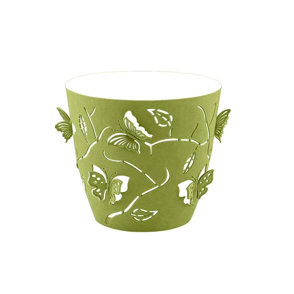 Кашпо пластм. Butterflies 1,4л d145мм лиственно-зеленый LF101210021 (Lucky Friday) *110