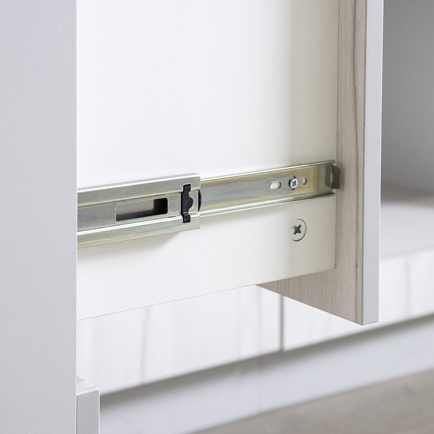 Шкаф напольный 400х850х600 мм BROZEX-WOOD Camellia, с двумя ящиками, серый / юта