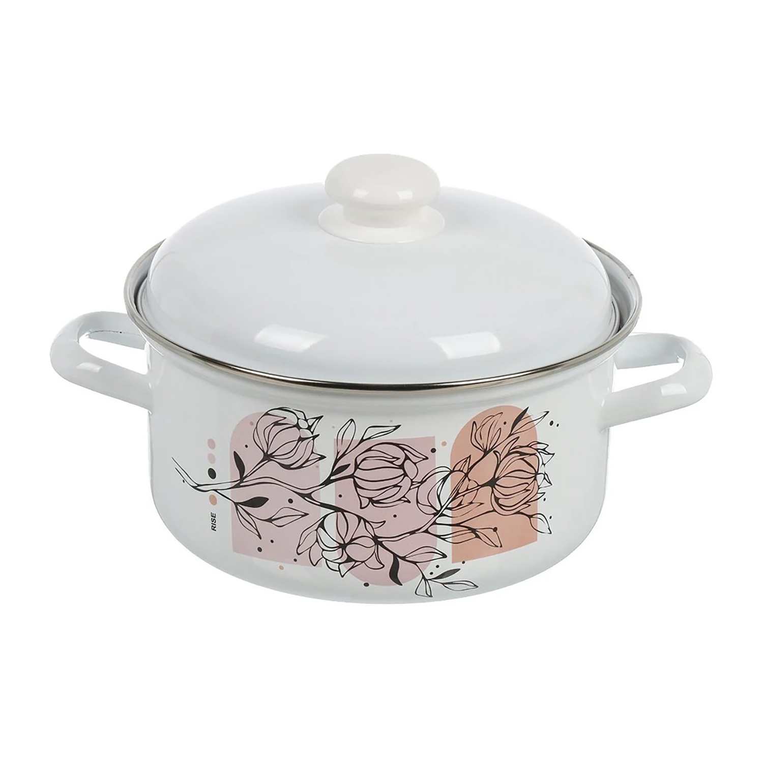 яяяНабор кастрюль эмалированных: 1,5л+2,0л+3,0л рис. "Хлопок" С-124АП2/4 "Лысьвенские ЭМАЛИ" *1