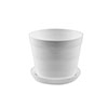 Кашпо пластм. "Классик " 2,0л d верха 158мм h148 с поддоном Белое КК 2 Б (Екатернбург) *1/50