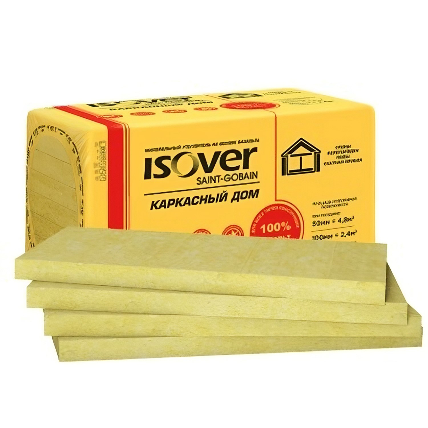 Утеплитель ISOVER Каркасный дом, 100 мм, 4 плиты, 2.4 м²