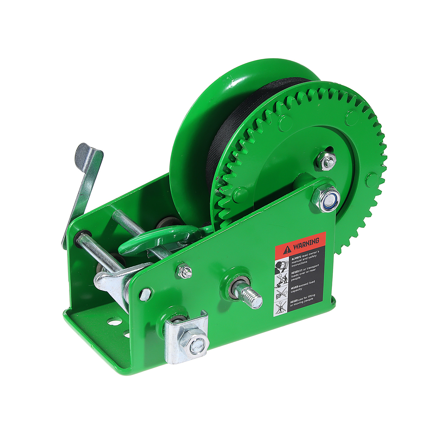 Лебедка ручная барабанная тяговая 1350 кг лента 10 м HW 1350 HITCH *1