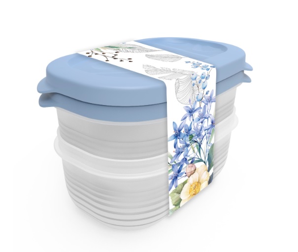 Набор контейнеров д/прод. пластм. "Цветущий сад" 2шт х 0,65л арт.63928 "Полимербыт" *1/12 Набор контейнеров д/прод. пластм. "Цветущий сад" 2шт х 0,65л арт.63928 "Полимербыт" *1/12