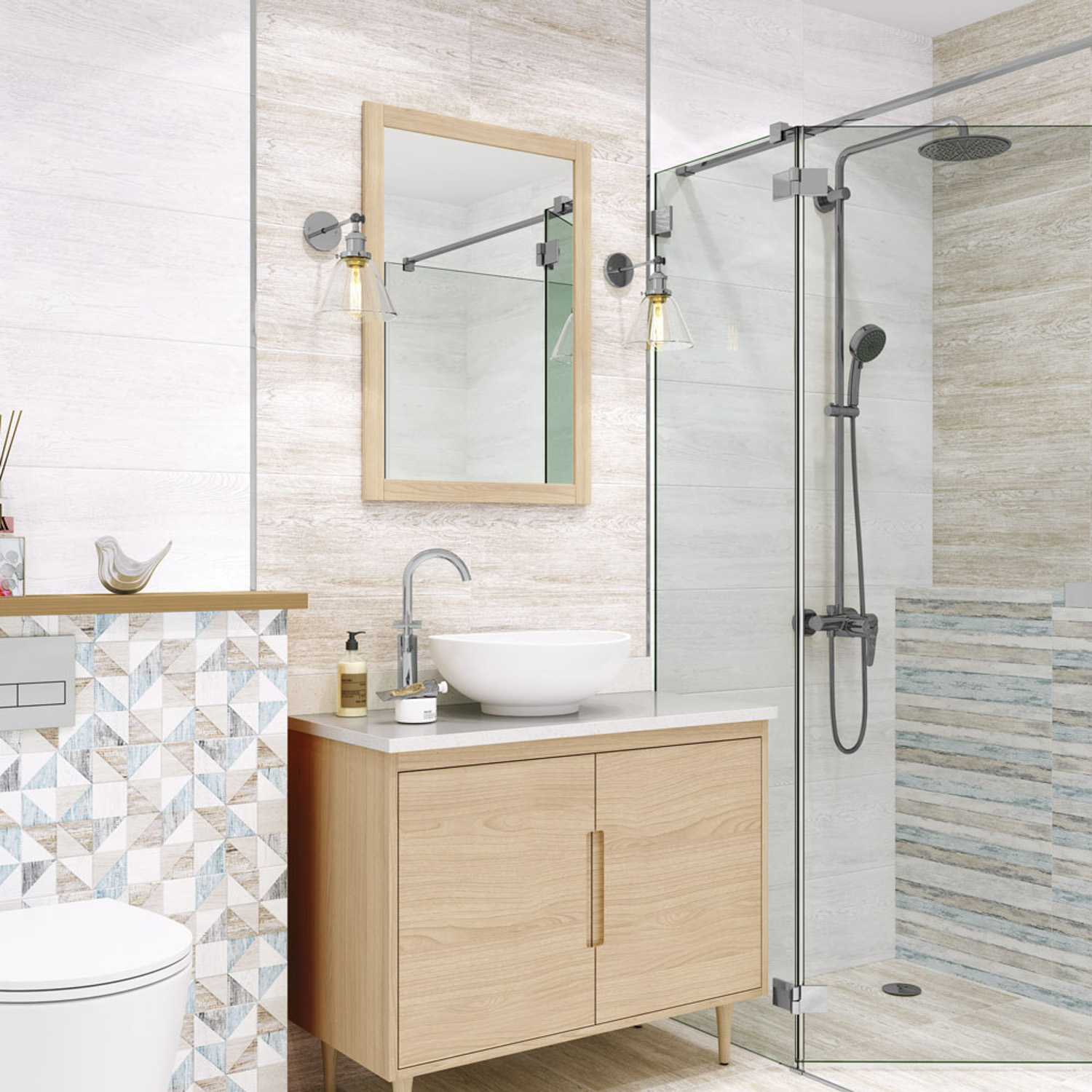 Плитка 41.8х41.8 см напольная 1.92 м² Alma Ceramica Wood, светло-бежевый