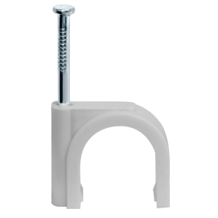 Скоба круглая пластиковая 8мм (20шт) светло-серый Navigator 71873 *1/50/1000