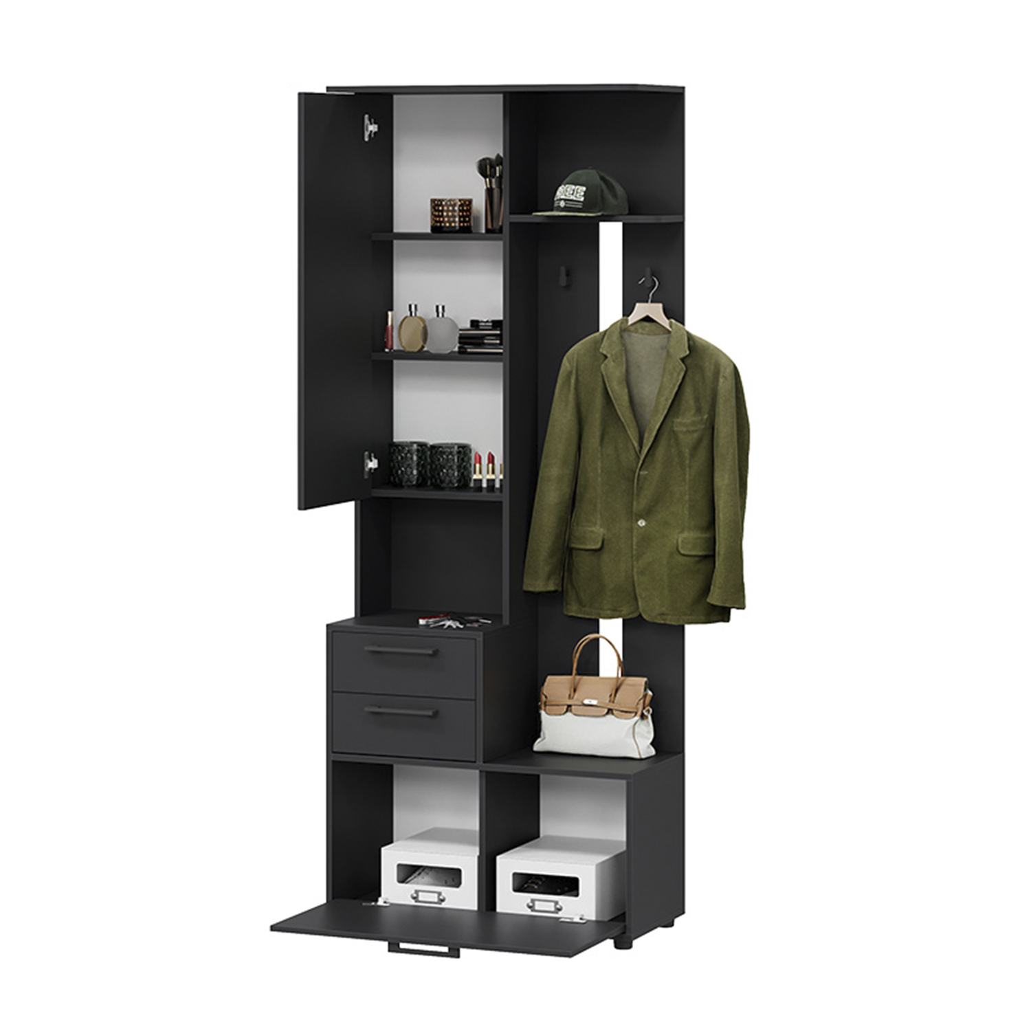 Шкаф-секция комбинированная «Витра» тип 1 Антрацит*1