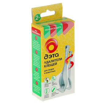 Удалитель клещей для людей и животных ДЭТА набор 2шт *10/20