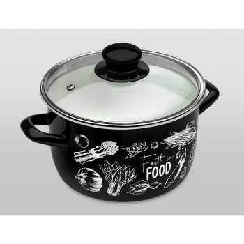 яяяКастрюля эмалированная "Овощи" 2,0л d160мм Стекл.кр. 365133 ("МЕТРОТ" Сербия) *1/4