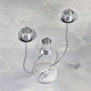 Подсвечник "Трио" металл на 3 свечи, 17х18 см, хром 9928366