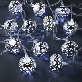 Гирлянда «Нить» Luazon Lighting, 4 м, 8 режимов, белый, шарики, 20 LED, IP20, 220 В