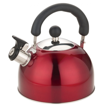 Чайник нерж. 2,5л со свистком "Deco" красный металлик HY-610B6-S-R *1/12