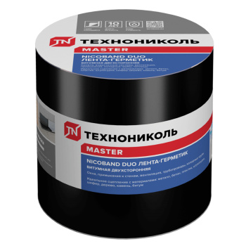 Лента-герметик 10х0.1 м ТехноНиколь Master Nicoband DUO, двусторонняя, черный Лента-герметик 10х0.1 м ТехноНиколь Master Nicoband DUO, двусторонняя, черный