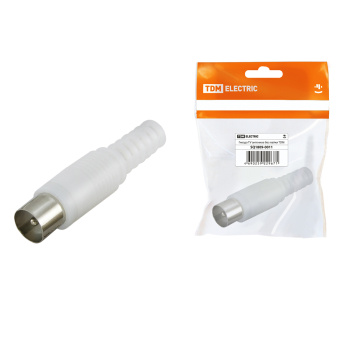 Гнездо ТV антенное пласт. бел. TDM SQ1809-0011 *10/100