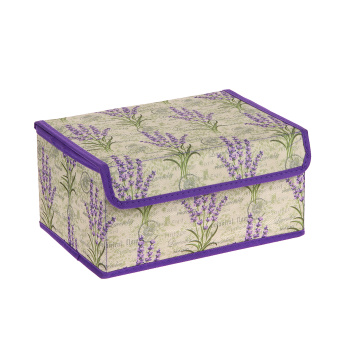 Короб для хранения нетканый материал "Лаванда" 250x190x130мм с крышкой Д70302.03 *1/30