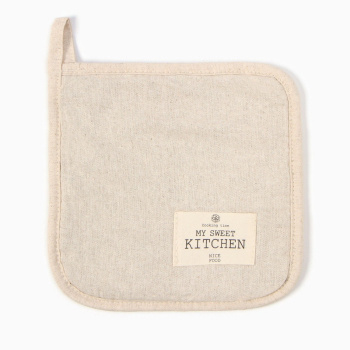 Прихватка 19*19см ECO молочный 70%хлопок, 30%лен Этель *1