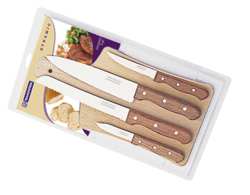 Набор ножей кухонных с дер.ручками 5пр.: 4 ножа+разд.доска DynamicTRAMONTINA 22399/018 *1/10
