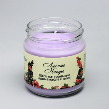 Натуральная эко свеча из пальмового воска, "Лесные ягоды", сиреневая, 7х7,5 см, 14 ч 6766585