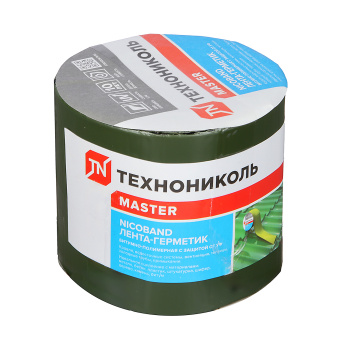 Лента-герметик 3х0.1 м ТехноНиколь Master Nicoband, зеленый Лента-герметик 3х0.1 м ТехноНиколь Master Nicoband, зеленый