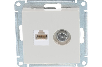 Механизм розетки 2-м ATLAS DESIGN комп. RJ45 кат.5E+TV беж. SchE ATN000289