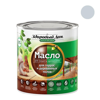 Масло для террас и деревянных полов Здоровый Дом Серо-голубое 0,75 л *1/6/528
