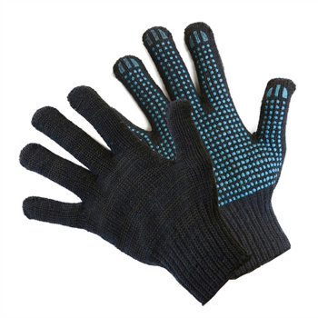 Перчатки рабочие ХБ с ПВХ Черные Особопрочные DGL014K (А.Д.М.)