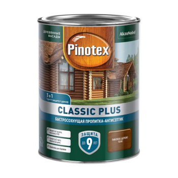 Пропитка-антисептик Pinotex Classic Plus 3 в 1 Тиковое дерево 0,9л (новый)