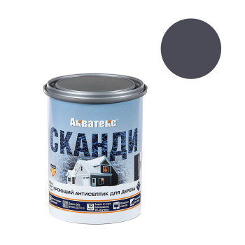 Антисептик 0.75 л для дерева АКВАТЕКС СКАНДИ, акриловый, кроющий, графит
