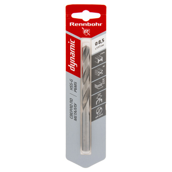 Сверло по металлу 8,50*117/75мм HSS-G P6M5 (1шт) блистер арт.675085 DYNAMIC RENNBOHR *10/40/320 Сверло по металлу 8,50*117/75мм HSS-G P6M5 (1шт) блистер арт.675085 DYNAMIC RENNBOHR *10/40/320