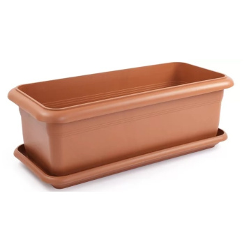 Ящик д/цветов пластм. "Сад" 62,0л 860х380х300мм с поддоном Терракот. VBS2 ("Serinova") *1/5