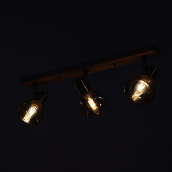 Светильник настенный (спот) N5104/3 AB+WOOD Е14 3*40W  VERNER LIGHTING *1