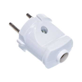 Вилка штепсельная б/заземл. белая 6А 250В UNIVersal А113 *10