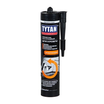 Герметик кровельный 310 мл TYTAN, каучуковый, черный