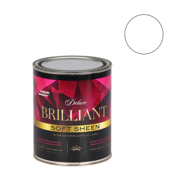 Краска акриловая для стен и потолков 0,9 л PARADE DELUXE Brilliant моющаяся полуматовая База А *1/6