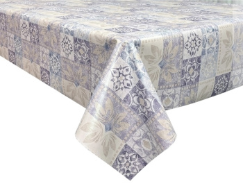 Клеёнка на тканевой основе, полиур.покр."Elegance" "Узоры" Сир./Беж ш.1,37м GW-21591 "Great Way" *20