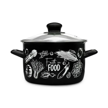 Кастрюля эмалированная "Овощи" 5,0л d220мм Стекл.кр. 365149 ("МЕТРОТ" Сербия) *1/4