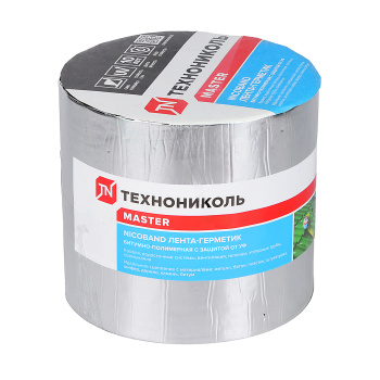 Лента-герметик 10х0.15 м ТехноНиколь Master Nicoband, серебристый Лента-герметик 10х0.15 м ТехноНиколь Master Nicoband, серебристый
